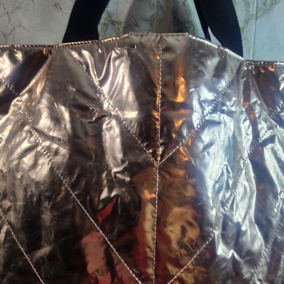 Victoria's Secret Shiny Rose Gold Color Tote - Picture 8 of 13